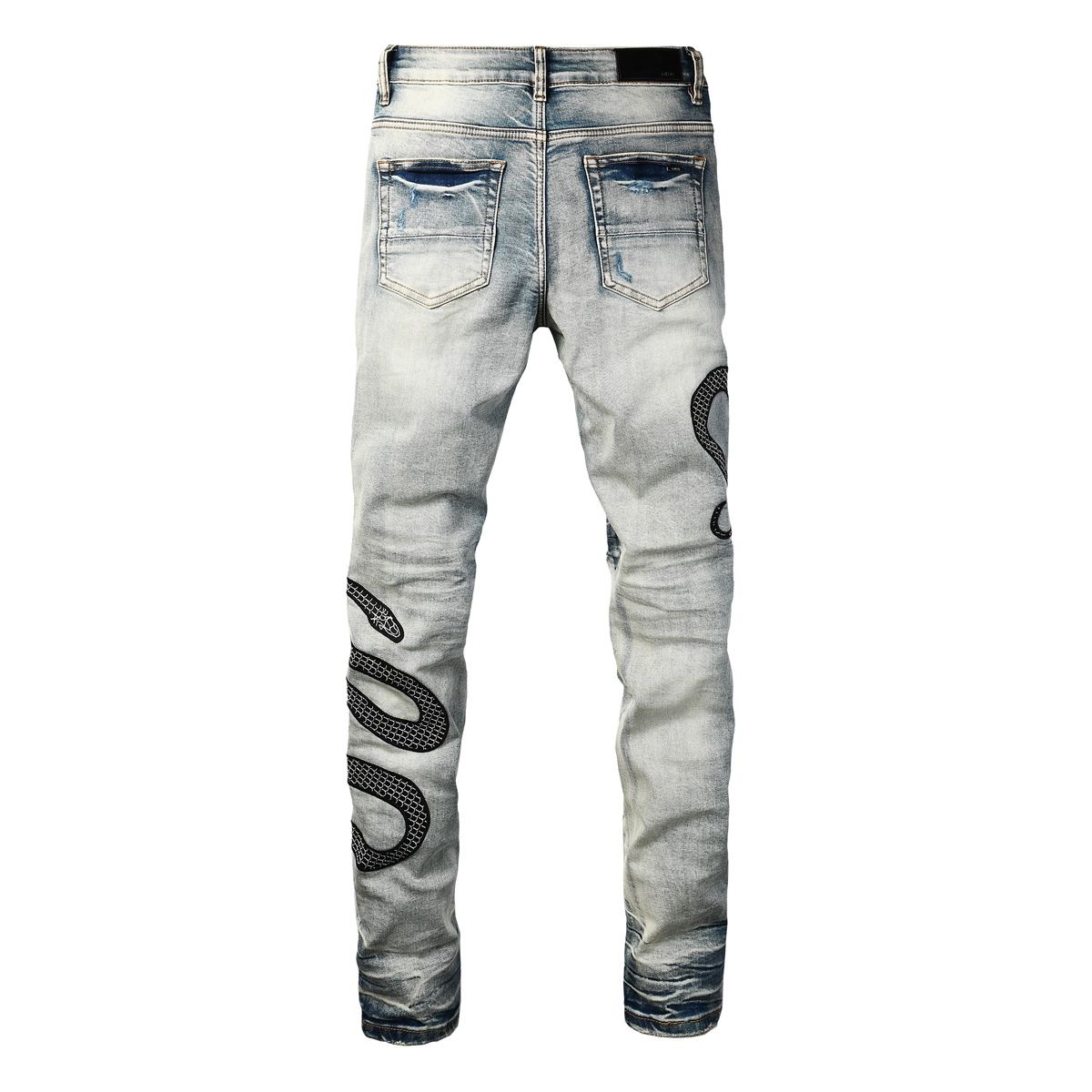 No. 8934 AMIRI snake Jeans Blue