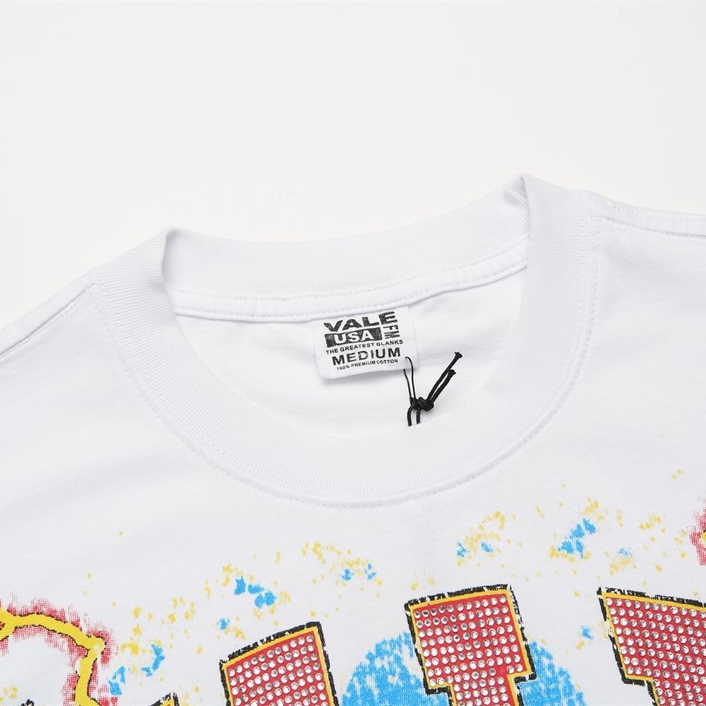 Vale retro rhinestone letter tiger pure cotton tee