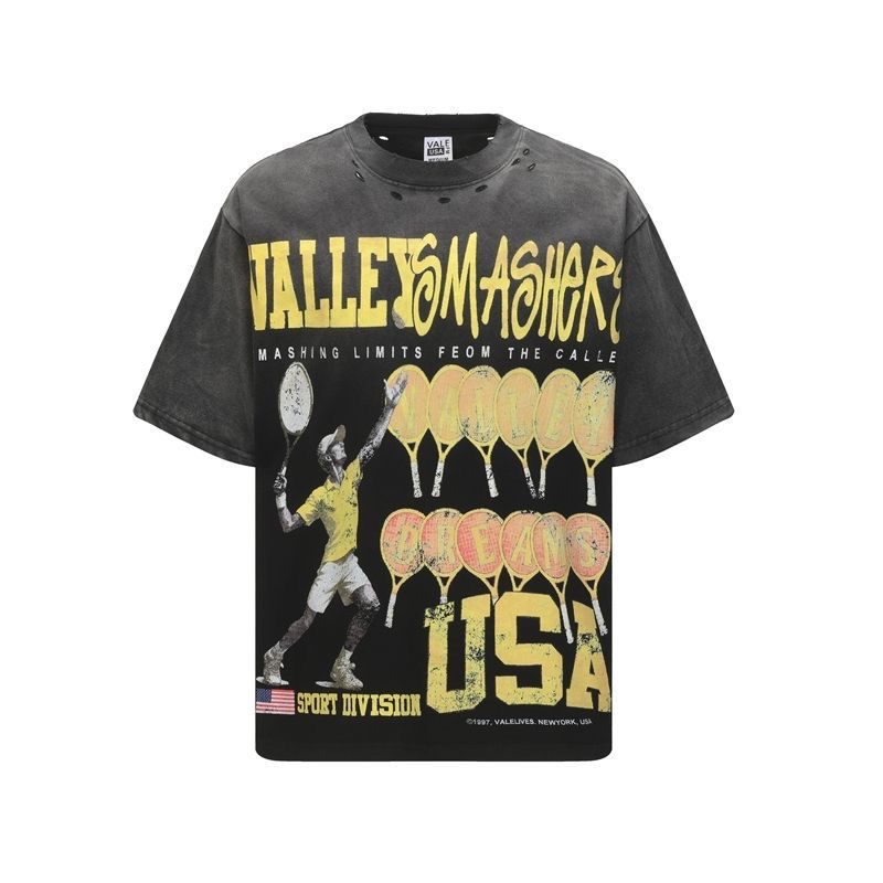 Vale character letter retro washed high street tee