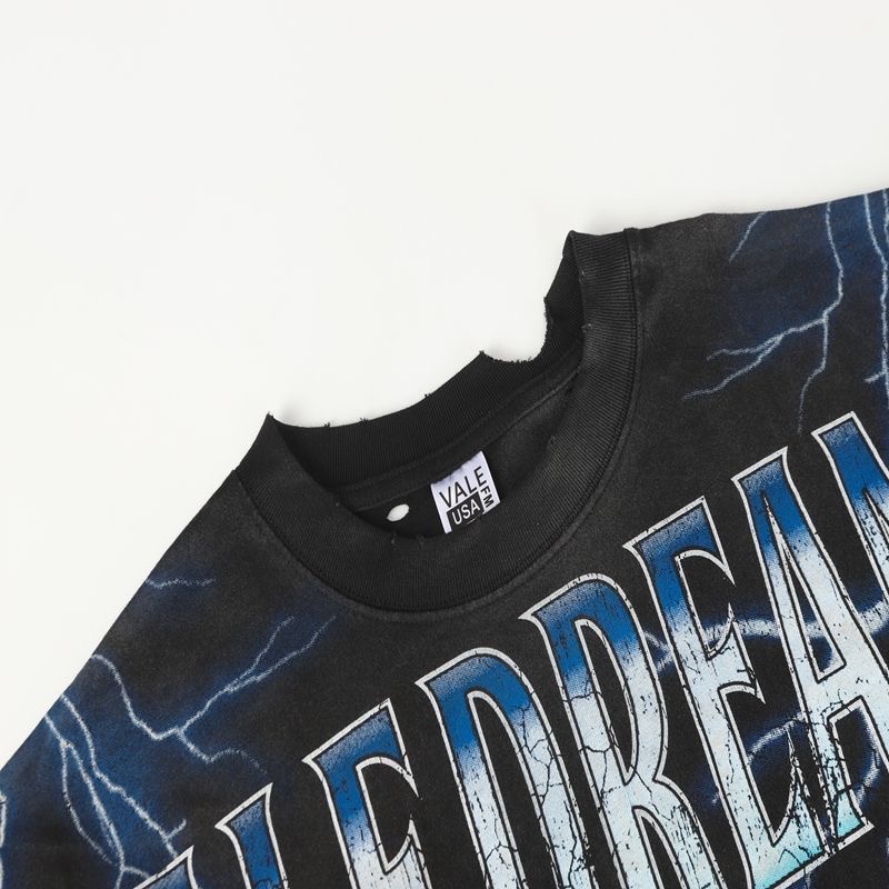 Vale liberty goddess portrait letter retro washed tee