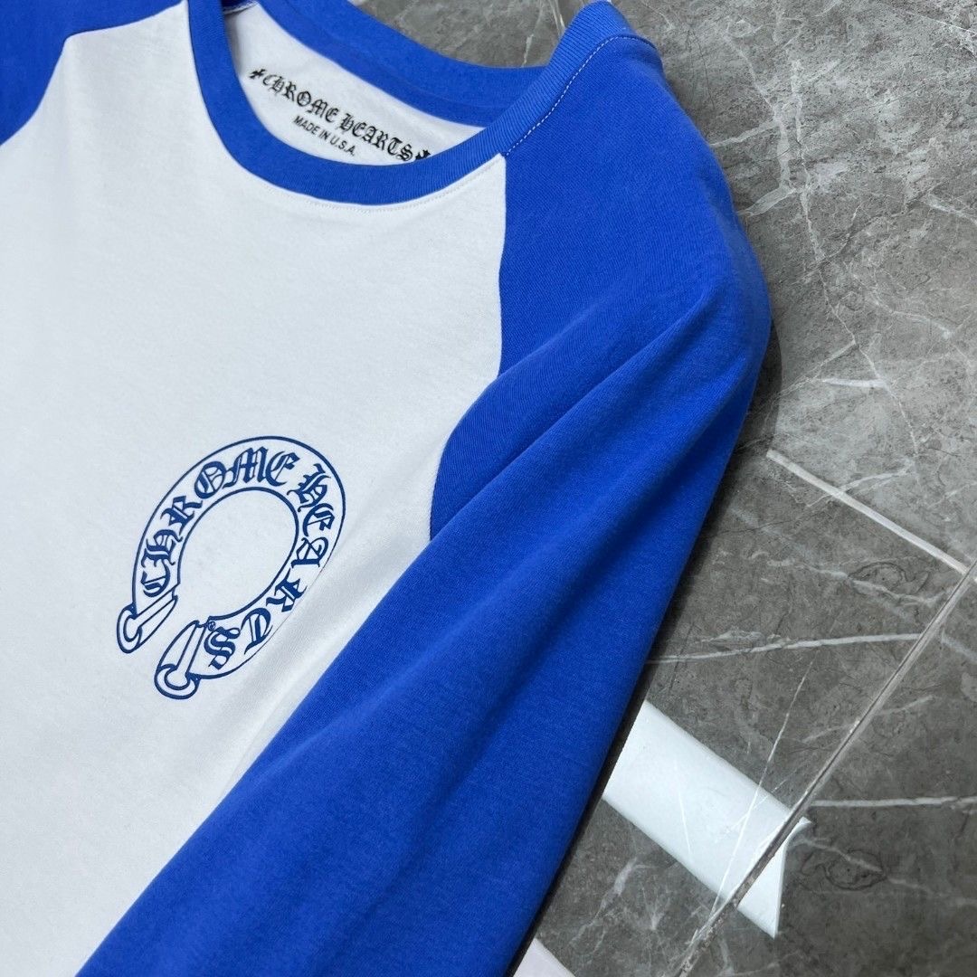 Chrome hearts horseshoe blue long sleeve