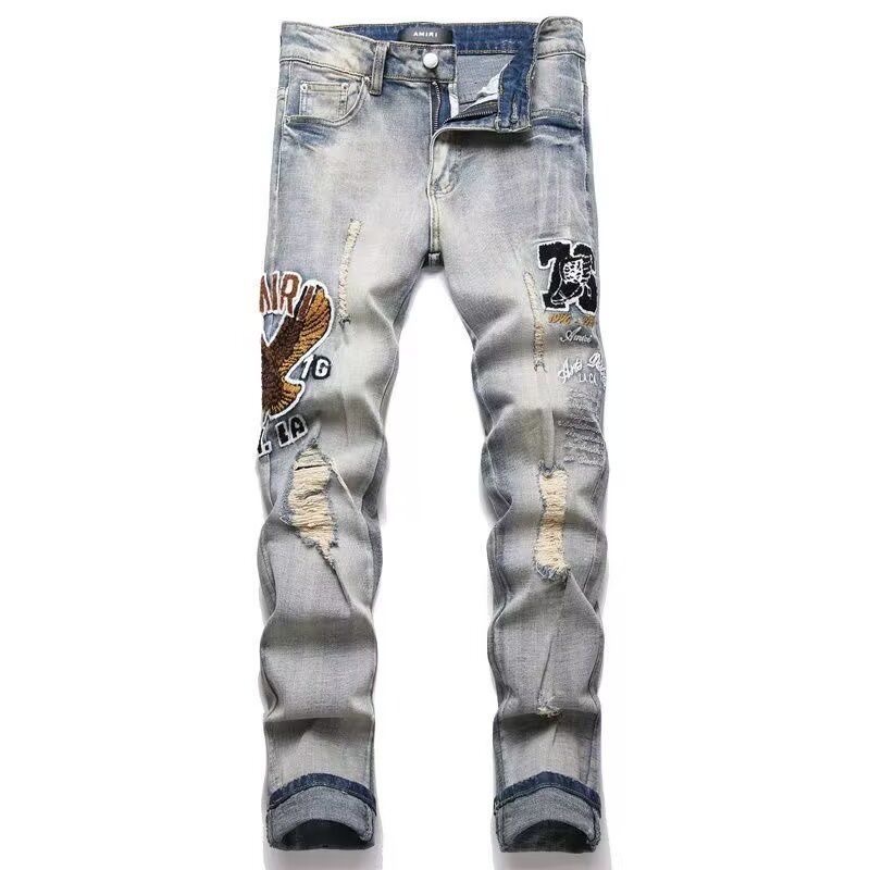 Amiri high street embroidery and prints jeans