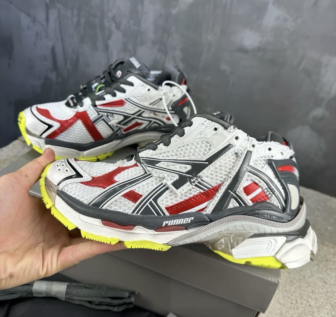 Balenciaga Runner Sneaker Yellow Bottom Red & White