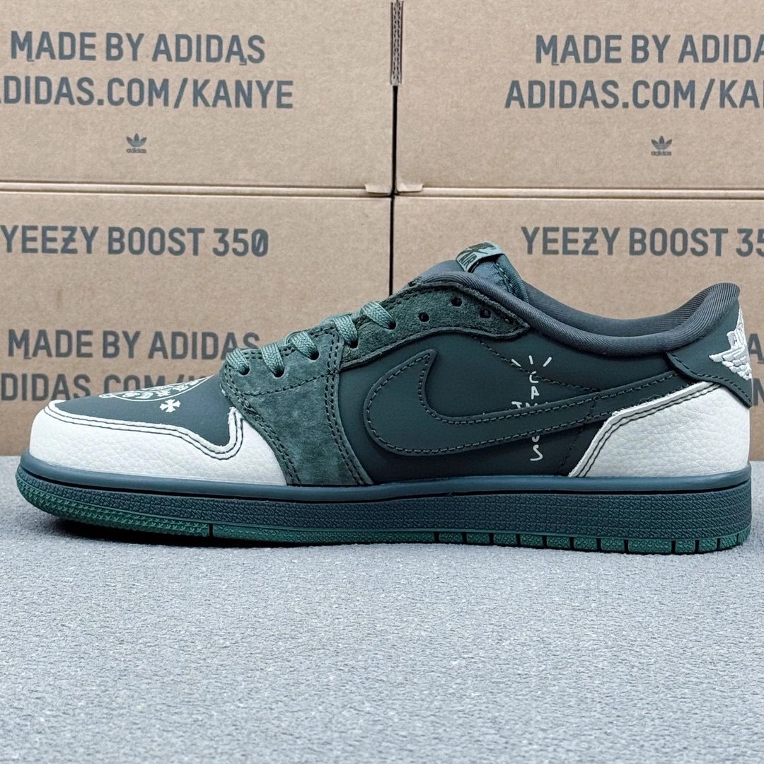 Travis Scott & Air Jordan 1 & Chrome Heart Sneaker Dark Green