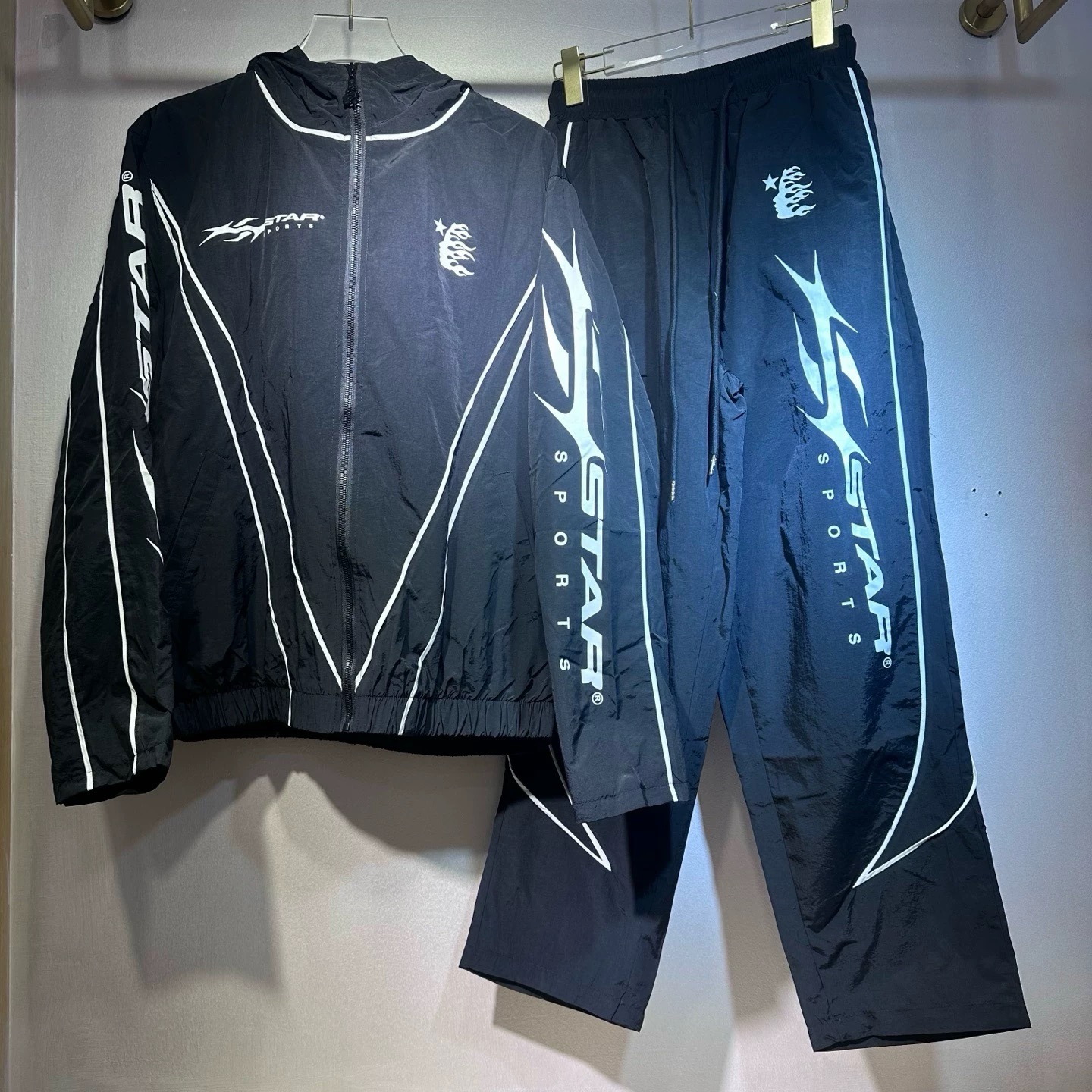 Hellstar Studios Zipper Jacket Hoodie or Pants or Set Black