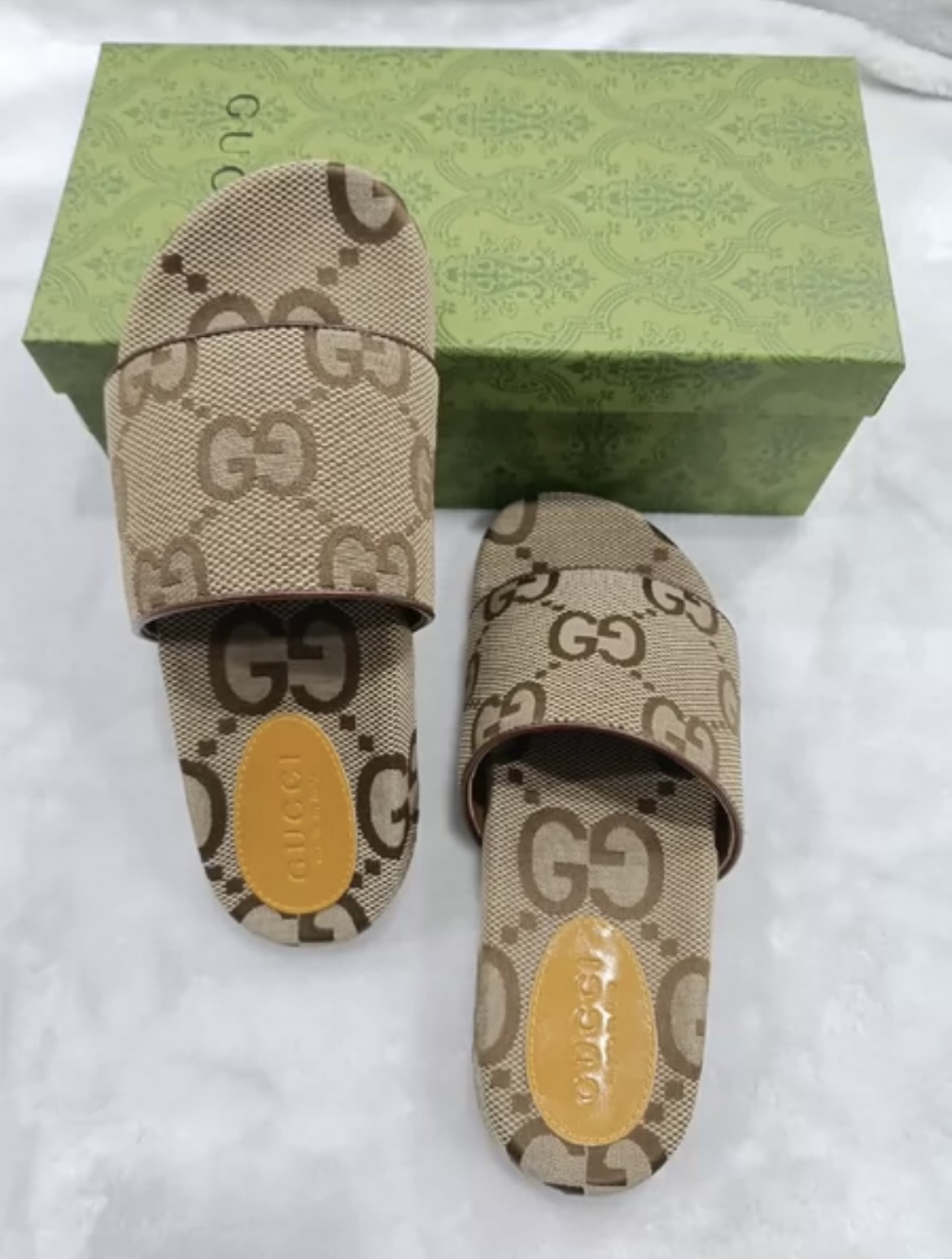 Gucci Big GG Full Logo Slide Brown