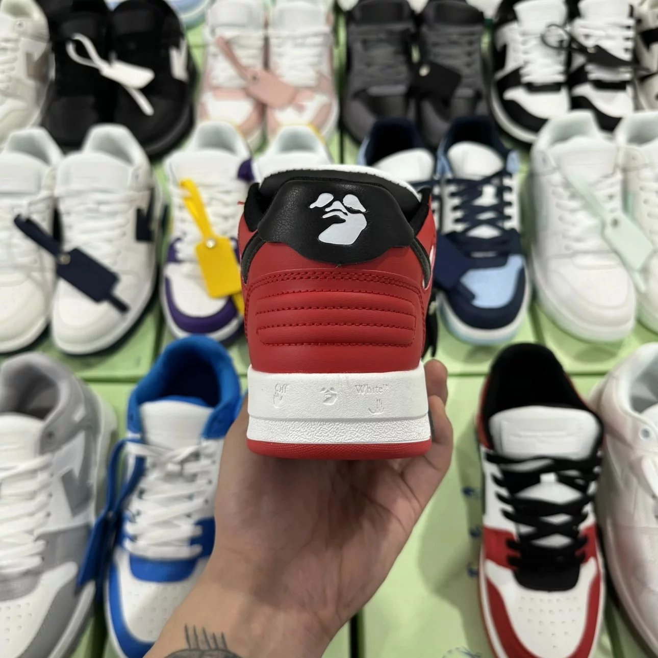 Off White Out of Office Sneakers Red & BLack