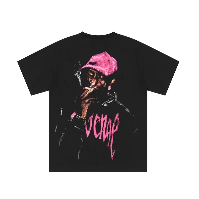 Revenge Black Smoke Man Tee Black Pink