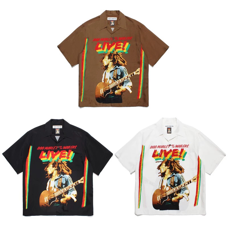 WACKO MARIA (Japan Brand) BOB Marley Button Short Sleeve Shirt 3 Colors