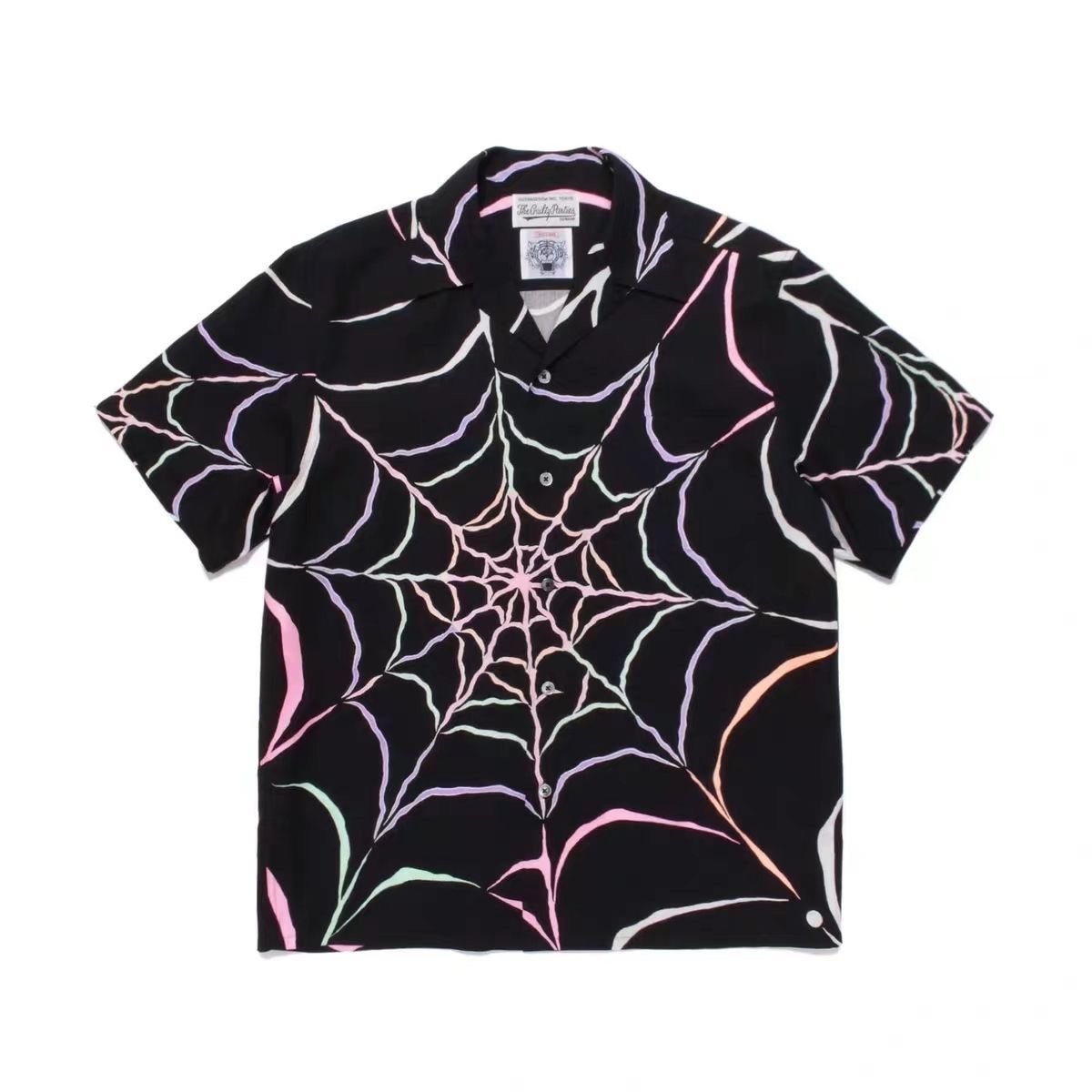WACKO MARIA (Japan Brand) spiderweb Button Short Sleeve Shirt
