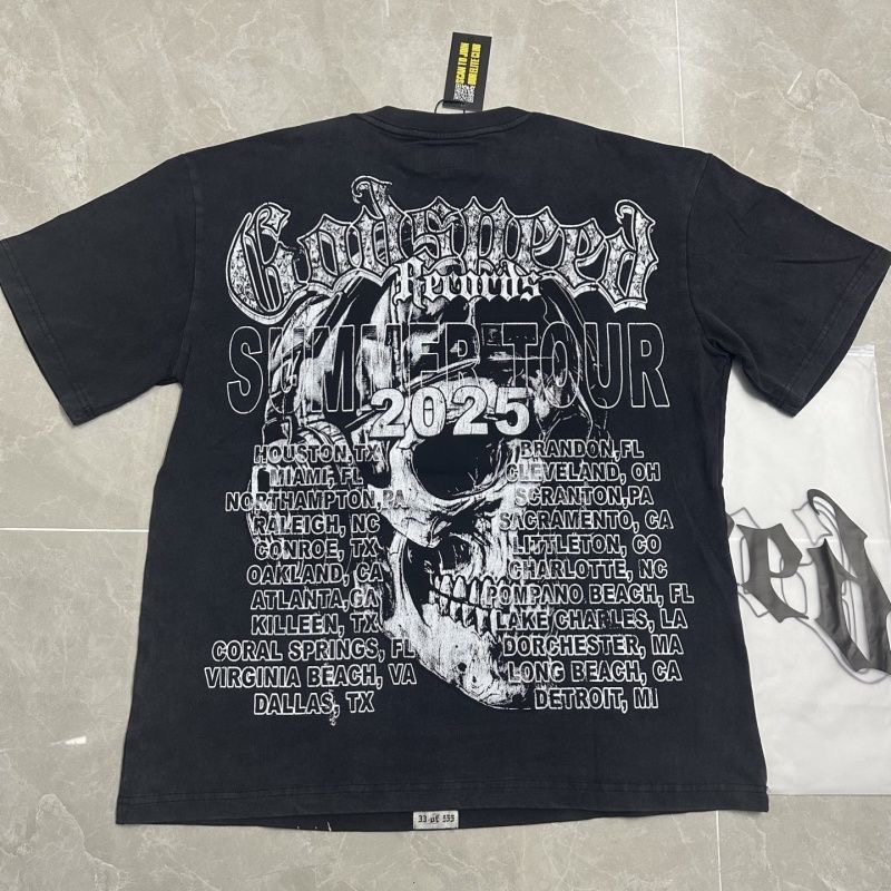 Godspeed Big Skull Tee Washed Black