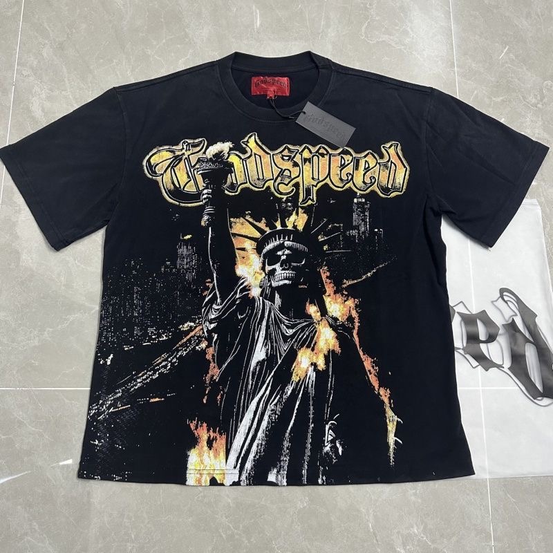 Godspeed Fire Statue of Liberty Tee Black