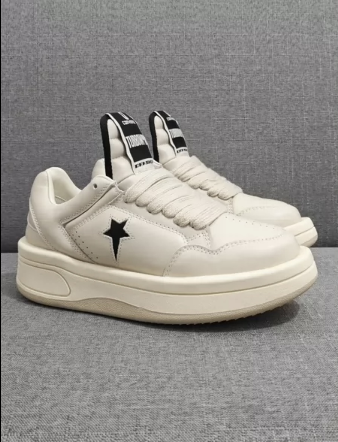 Rick Owen & Converse Beige Color Sneaker