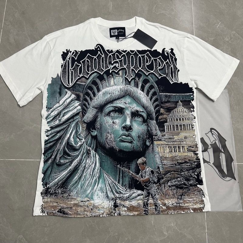 Godspeed Statue of Liberty Print Tee White