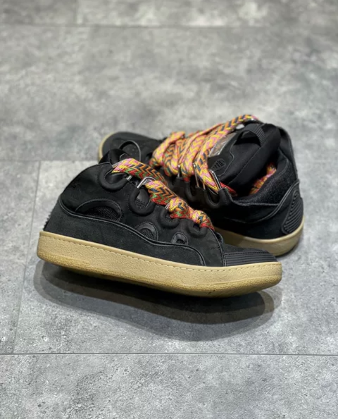 1:1 Best Quality Lanvin Crub Bread Shoes Black with Brown Bottom