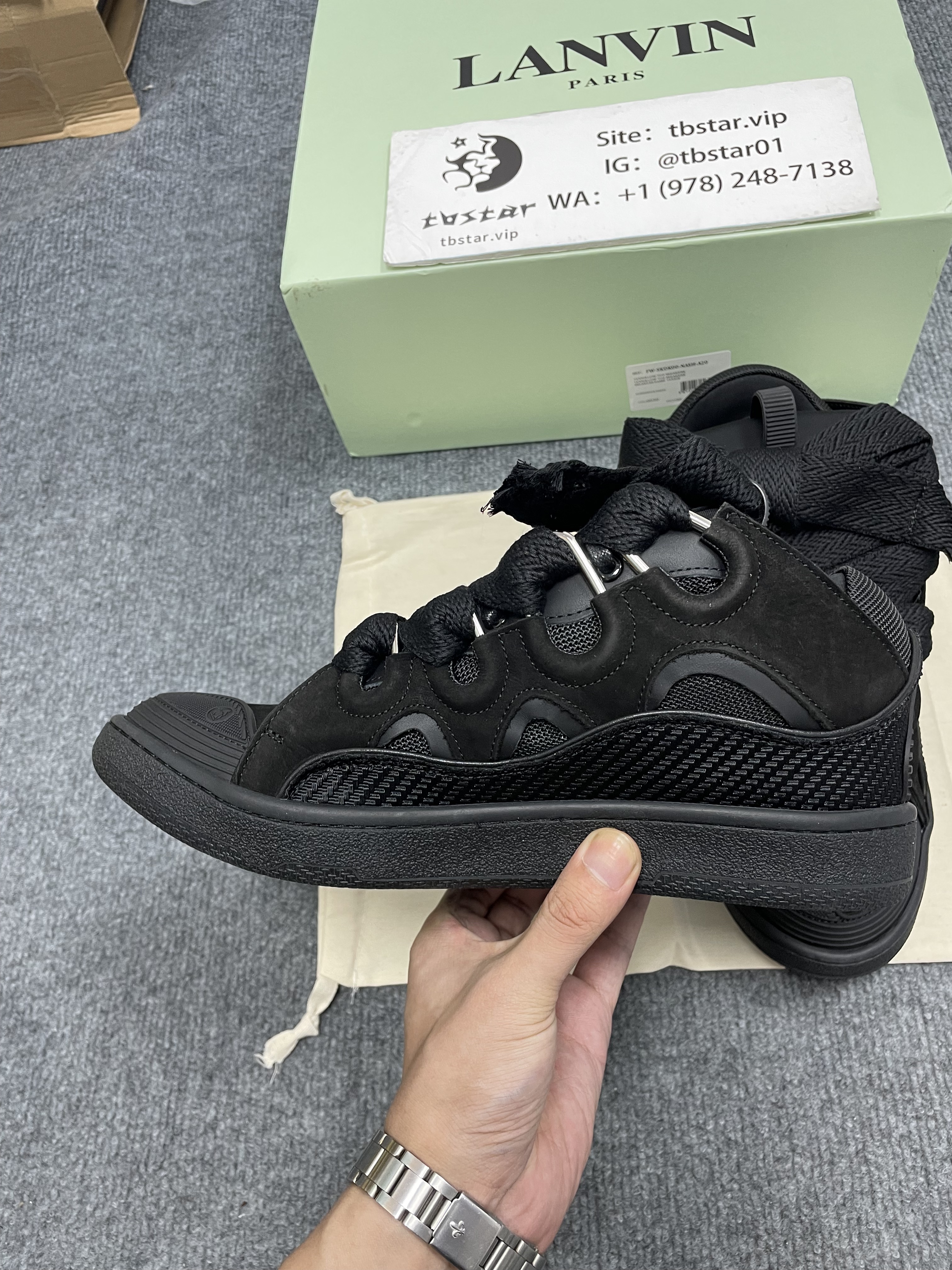 1:1 Best Quality Lanvin Crub Bread Shoes All Black