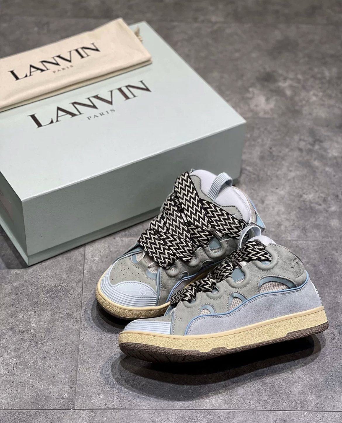 1:1 Best Quality Lanvin Crub Bread Shoes lake Blue
