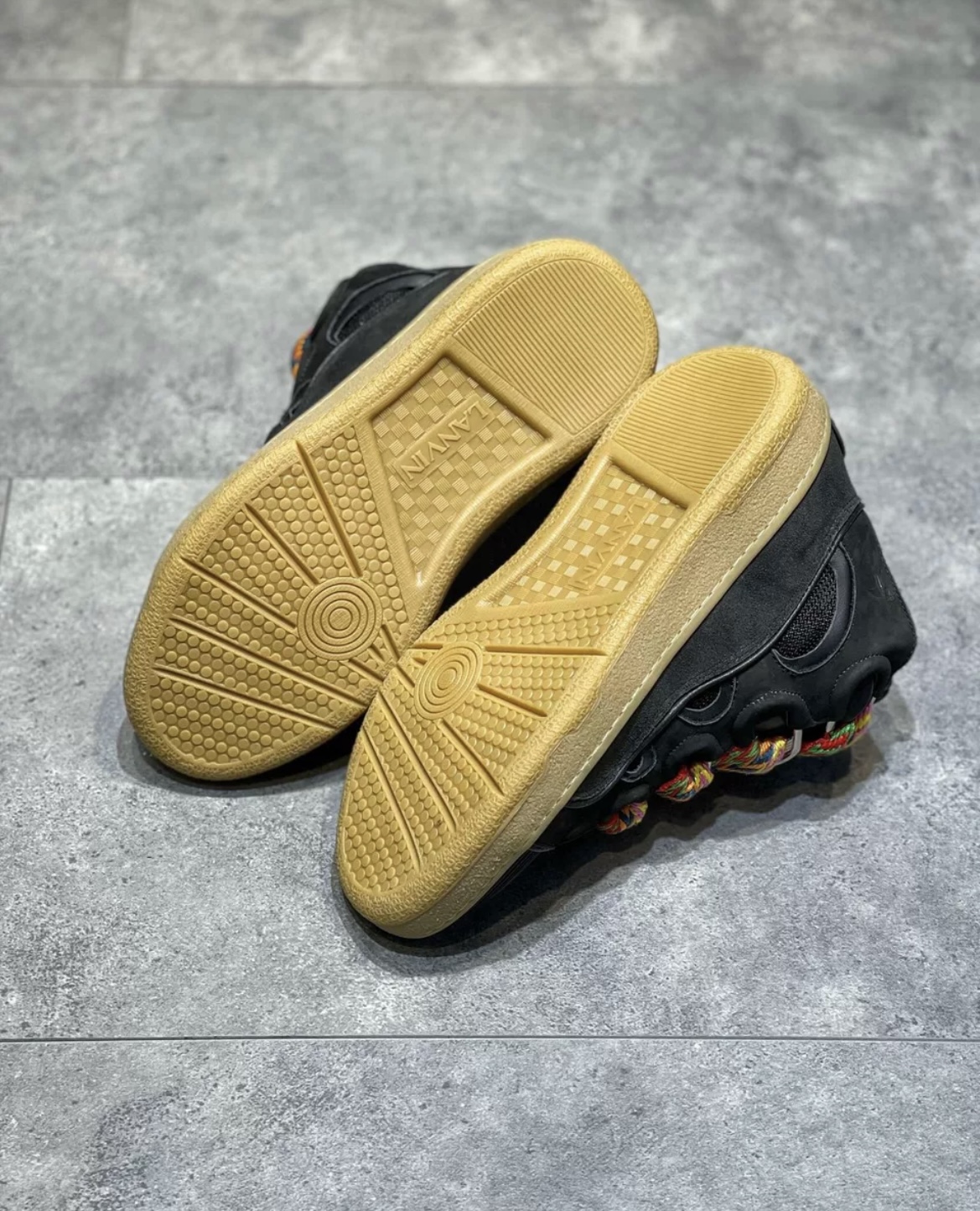 1:1 Best Quality Lanvin Crub Bread Shoes Black with Brown Bottom