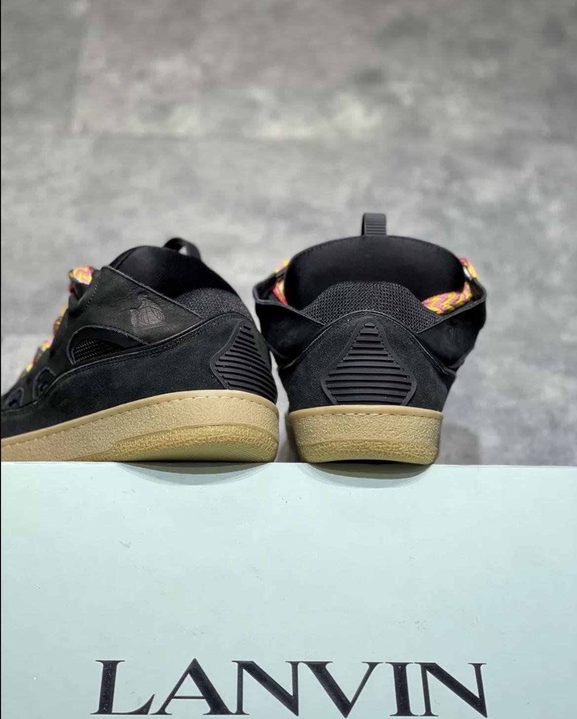 1:1 Best Quality Lanvin Crub Bread Shoes Black with Brown Bottom