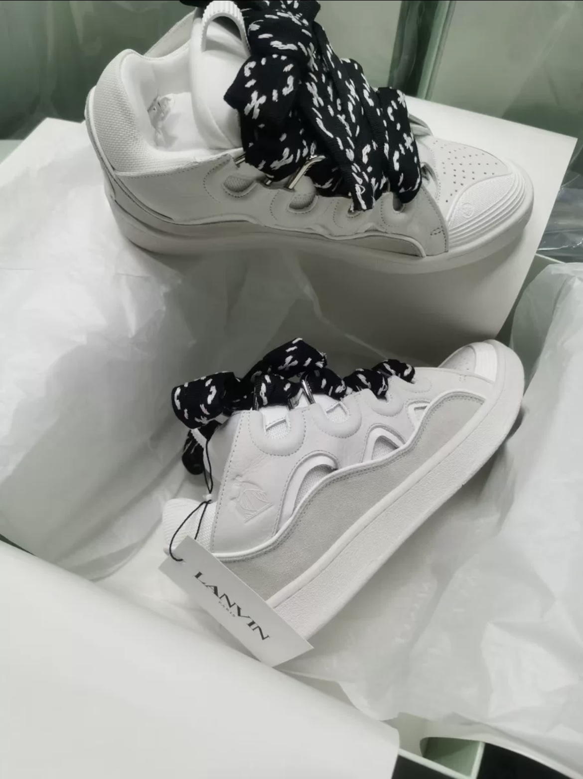1:1 Best Quality Lanvin Crub Bread Shoes White Grey