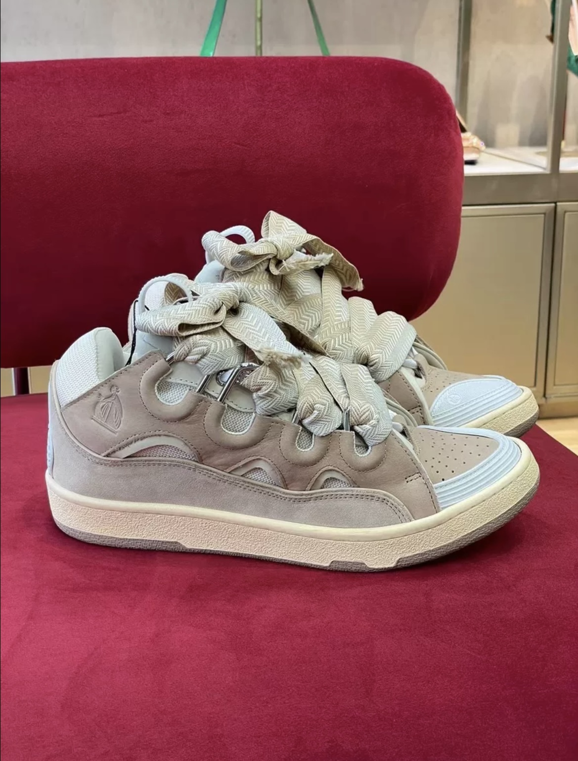 1:1 Best Quality Lanvin Crub Bread Shoes Khaki Color