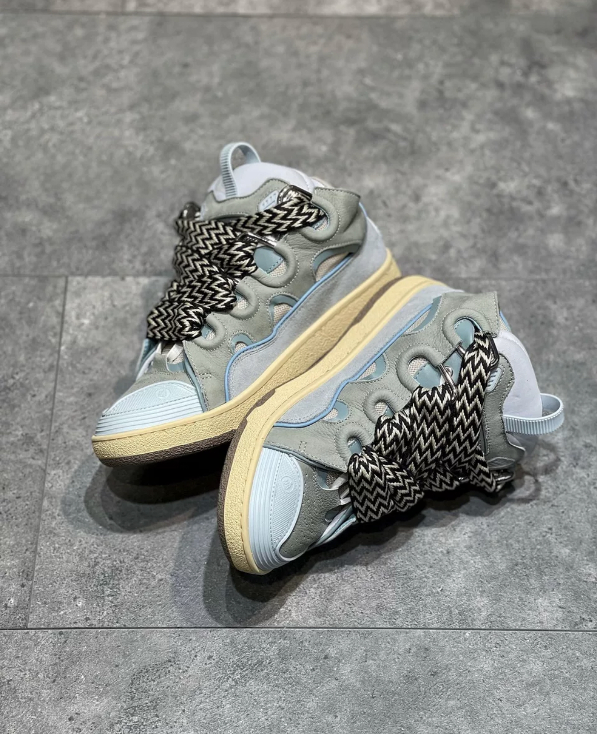 1:1 Best Quality Lanvin Crub Bread Shoes lake Blue