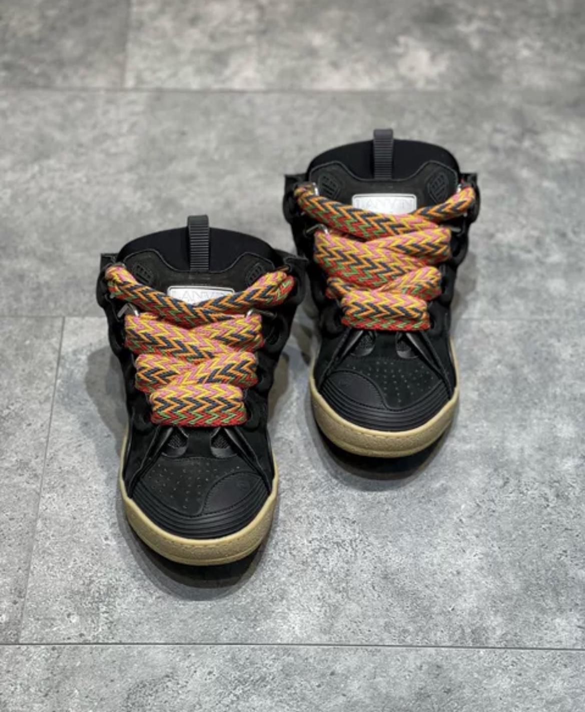 1:1 Best Quality Lanvin Crub Bread Shoes Black with Brown Bottom