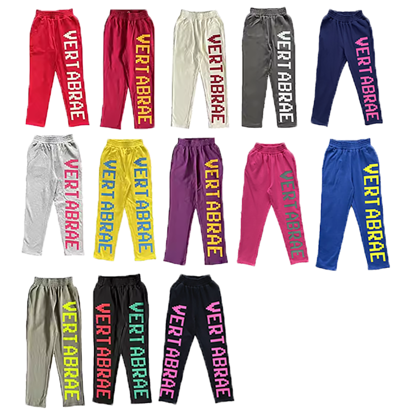 Vertabrae sweatpants 3D letter multi-color sporty casual pants for men and women