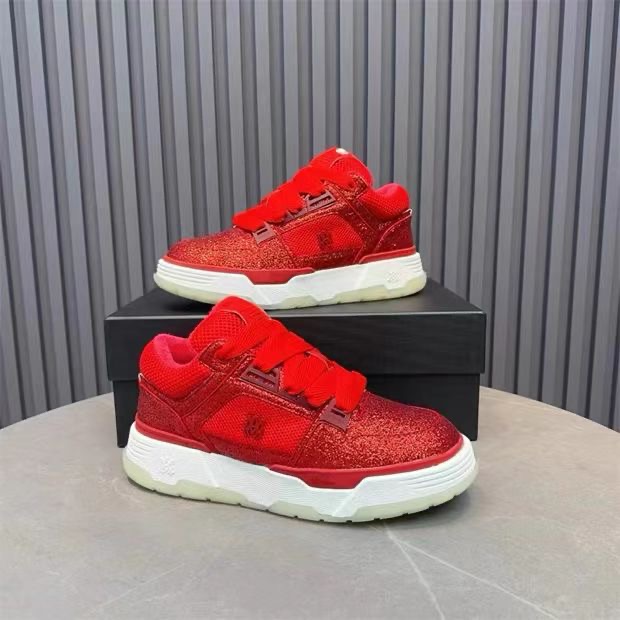 Amiri shiny red sneaker with red laces