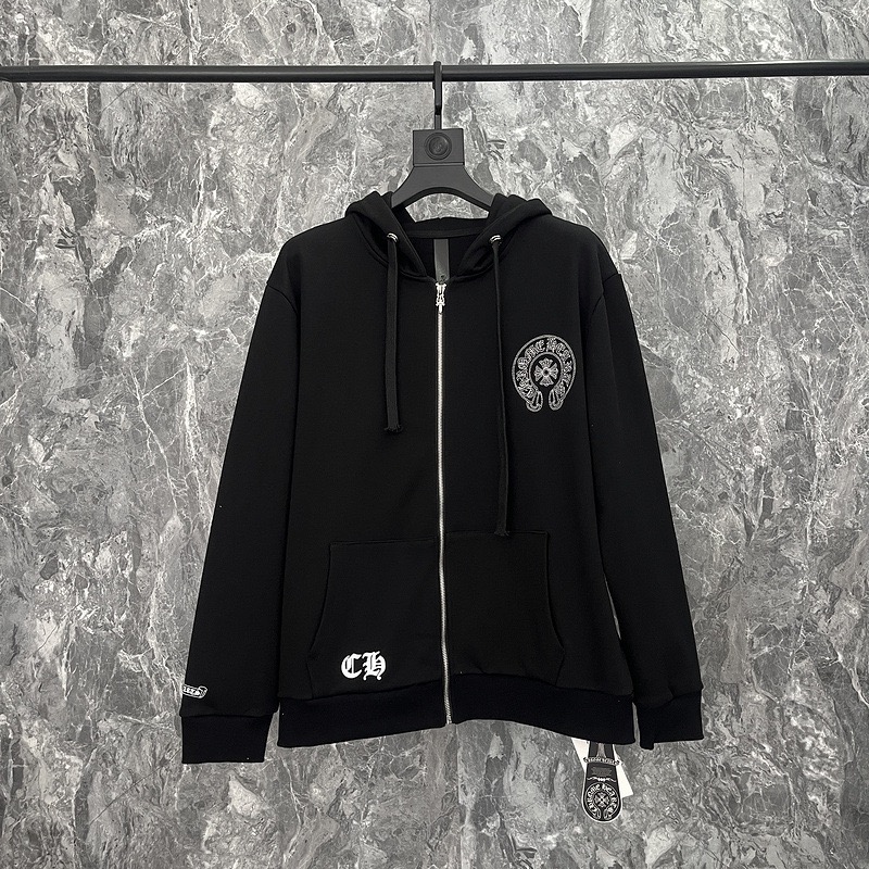Chromeheart Cross Hoof Logo Embroidered Leather Patch Blazer Sweatshirt