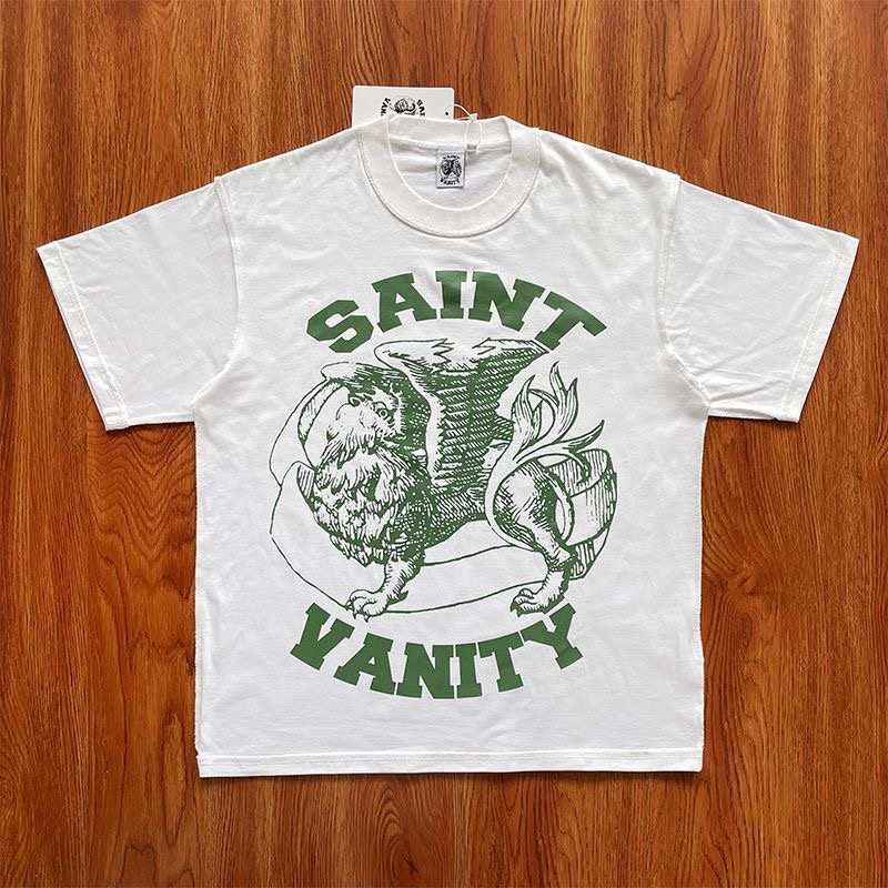 SAINT VANITY Letter Print Casual Short Sleeve T-shirt