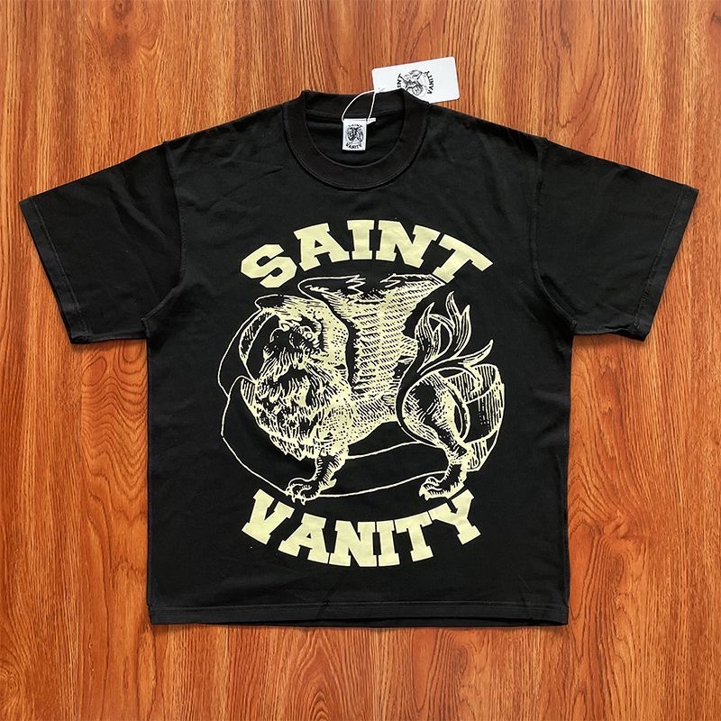 SAINT VANITY Letter Print Casual Short Sleeve T-shirt