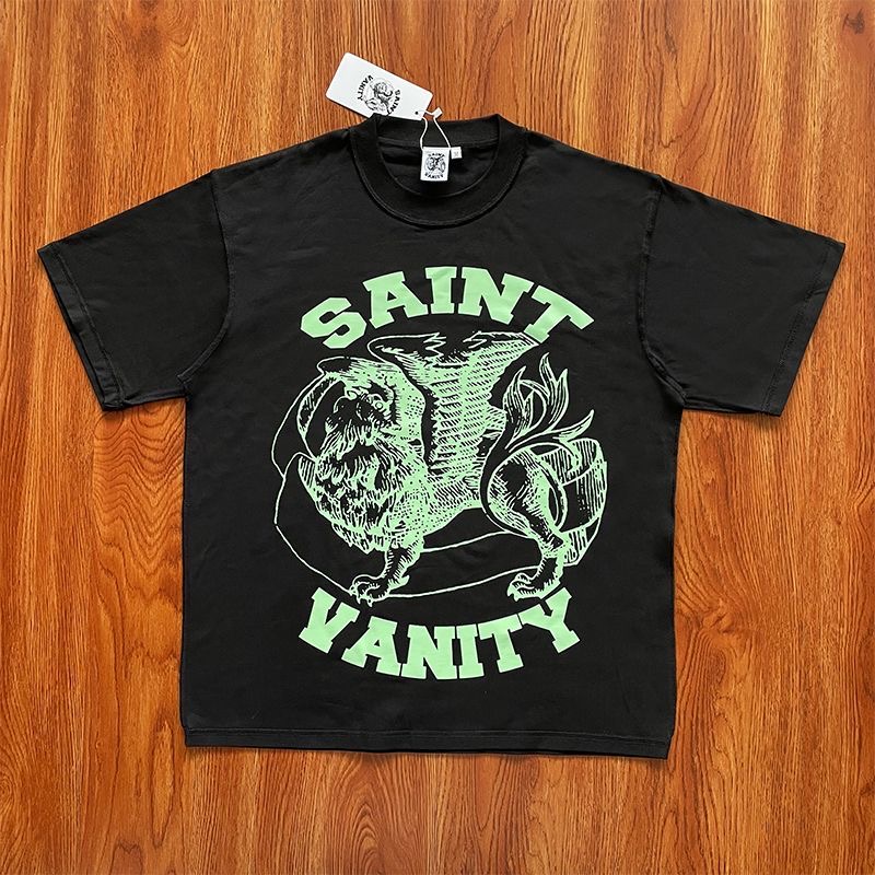 SAINT VANITY Letter Print Casual Short Sleeve T-shirt