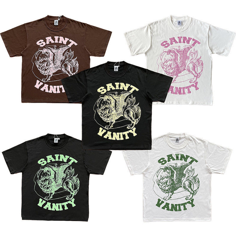 SAINT VANITY Letter Print Casual Short Sleeve T-shirt