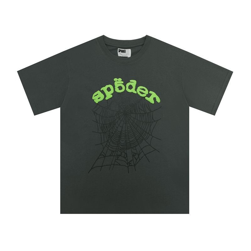 SP5DER New Style Letter Print Web Loose Short Sleeve T-shirt
