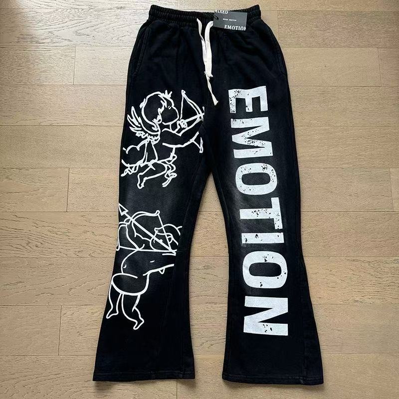 Mixed Emotions archery angel alphabet print drawstring sweatpants