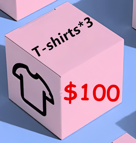 $100  T-shirts Mystery Box( 3 Tees Any Brand ≤ $35)