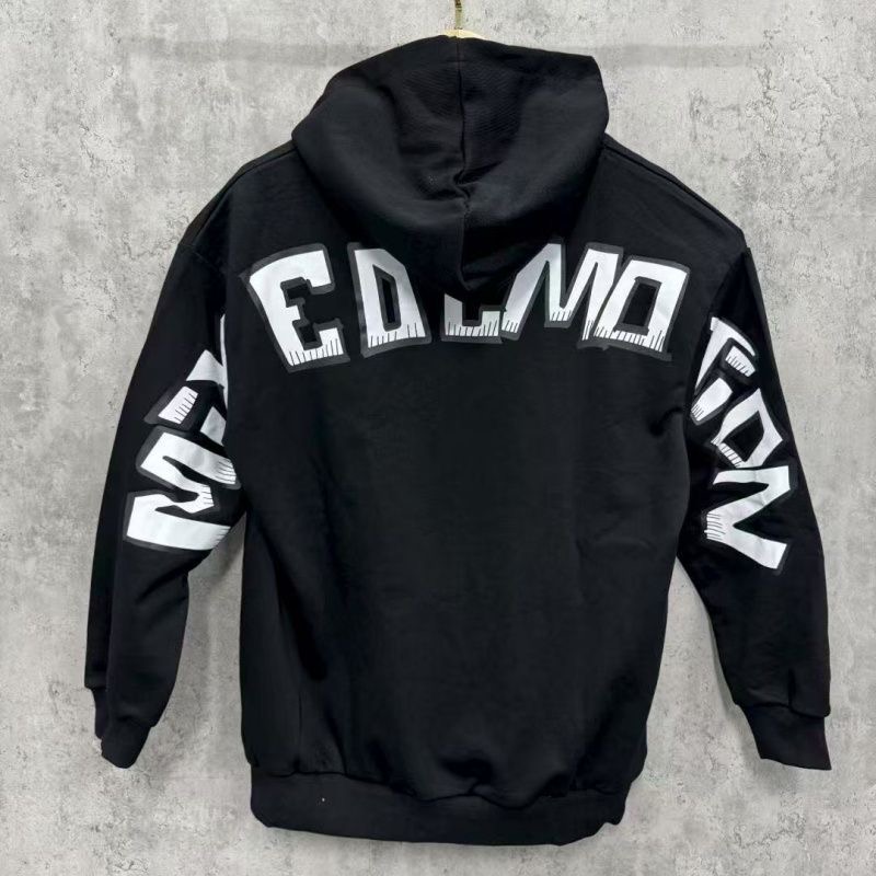 MIXED EMOTION street hip-hop logo print autumn and winter loose hooded sweatshirt