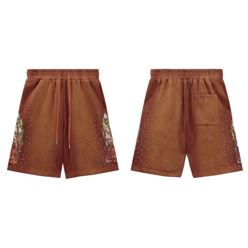 Who Decides War Flame Print Washed Water-Damaged Summer Casual Shorts