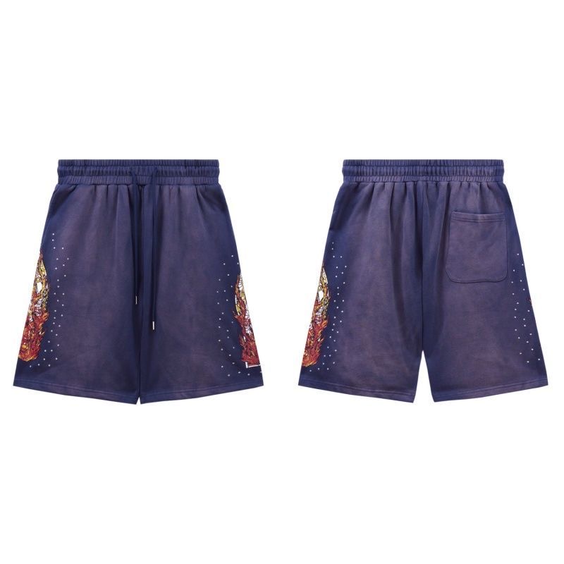 Who Decides War Flame Print Washed Water-Damaged Summer Casual Shorts
