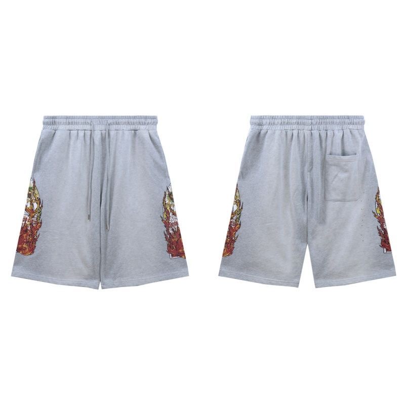 Who Decides War Flame Print Washed Water-Damaged Summer Casual Shorts