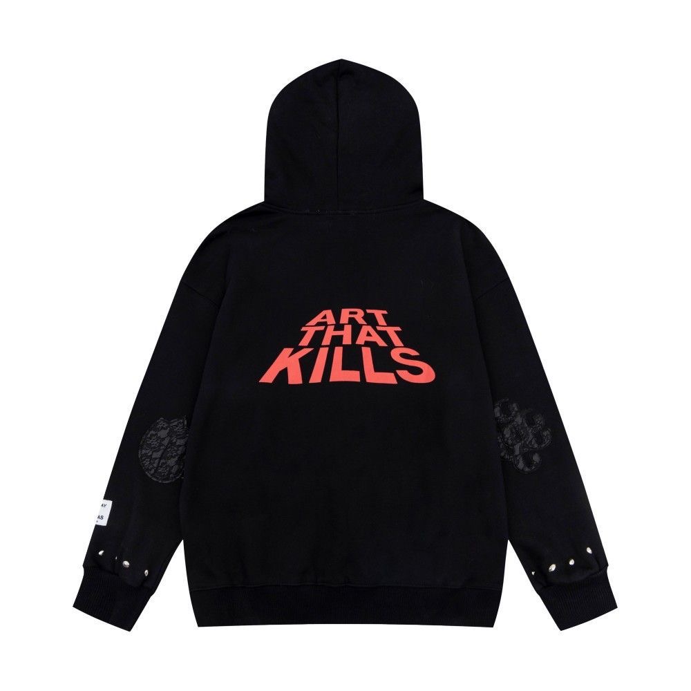 Gallery Dept letter printed zipper hoodie leopard print