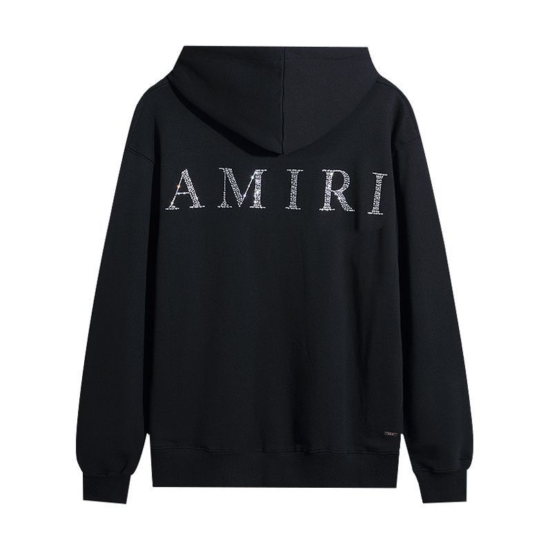 Amiri Heat transfer rhinestone letter pure cotton sweatshirt