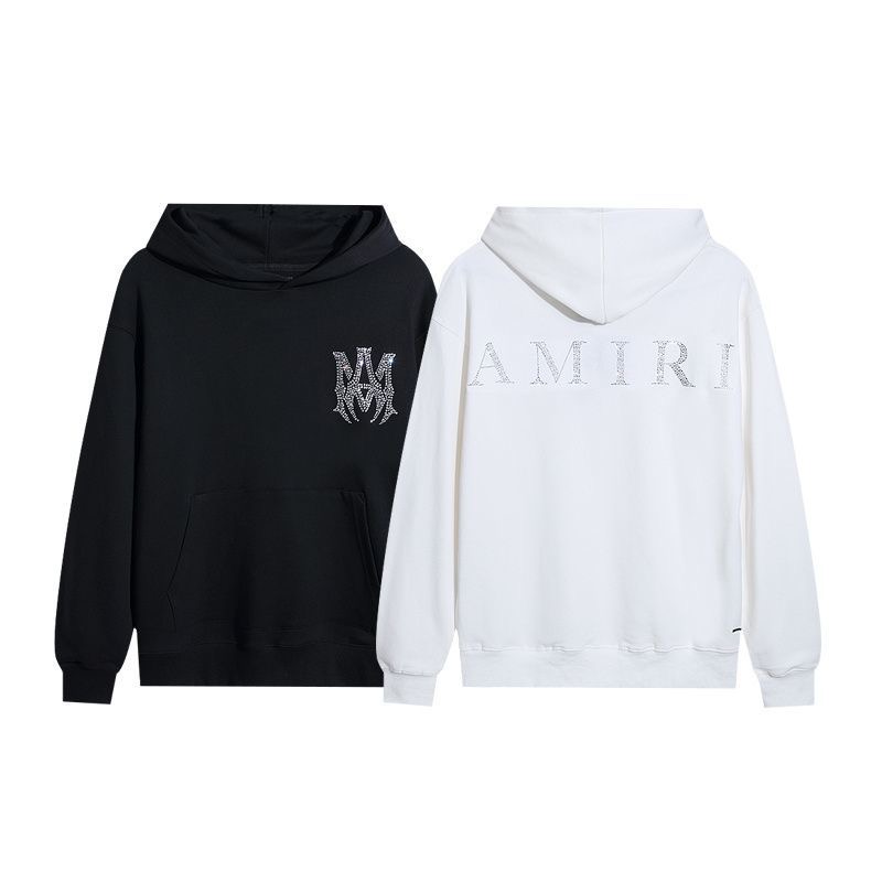 Amiri Heat transfer rhinestone letter pure cotton sweatshirt