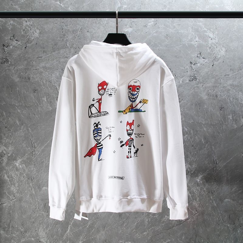 Chrome Heart Crossed-Strap Funny hoodie with Sword and Zipper Print