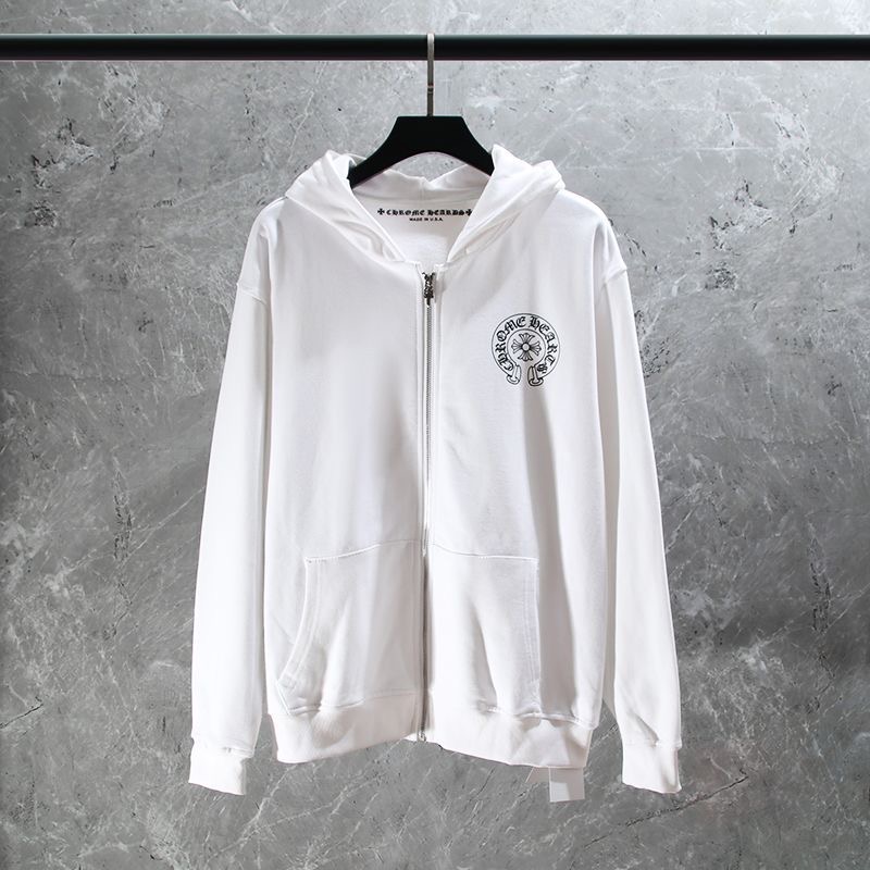 Chrome Heart Crossed-Strap Funny hoodie with Sword and Zipper Print