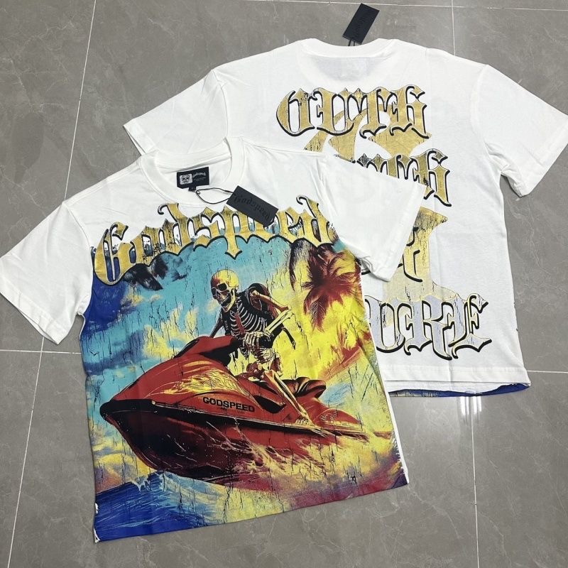 Godspeed Airship Skull Print Short Sleeve T-shirt