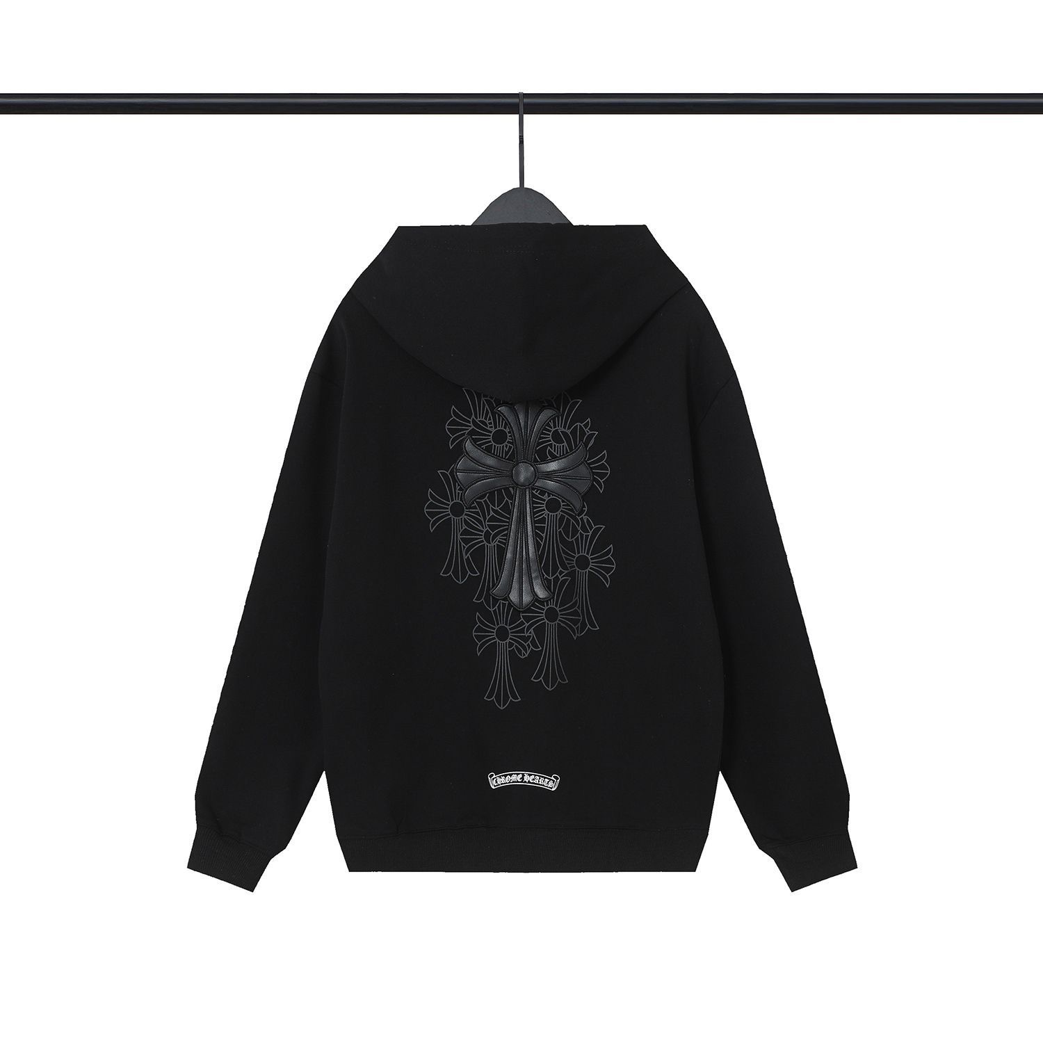Chrome Heart Sanskrit Cross Print Zipper Hoodie