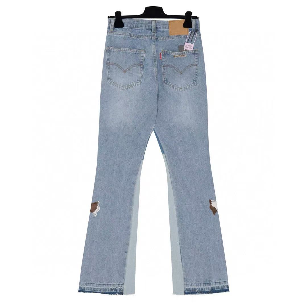 Chrome Heart 3 Color cross Logo Jeans light Blue