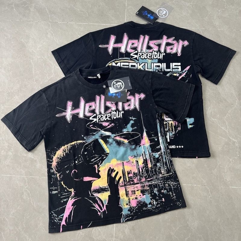 Hellstar Retro Print Short-Sleeved T-Shirt
